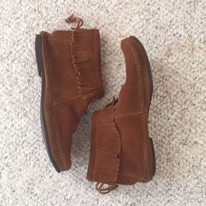 Short Minnetonka Fringe Booties
